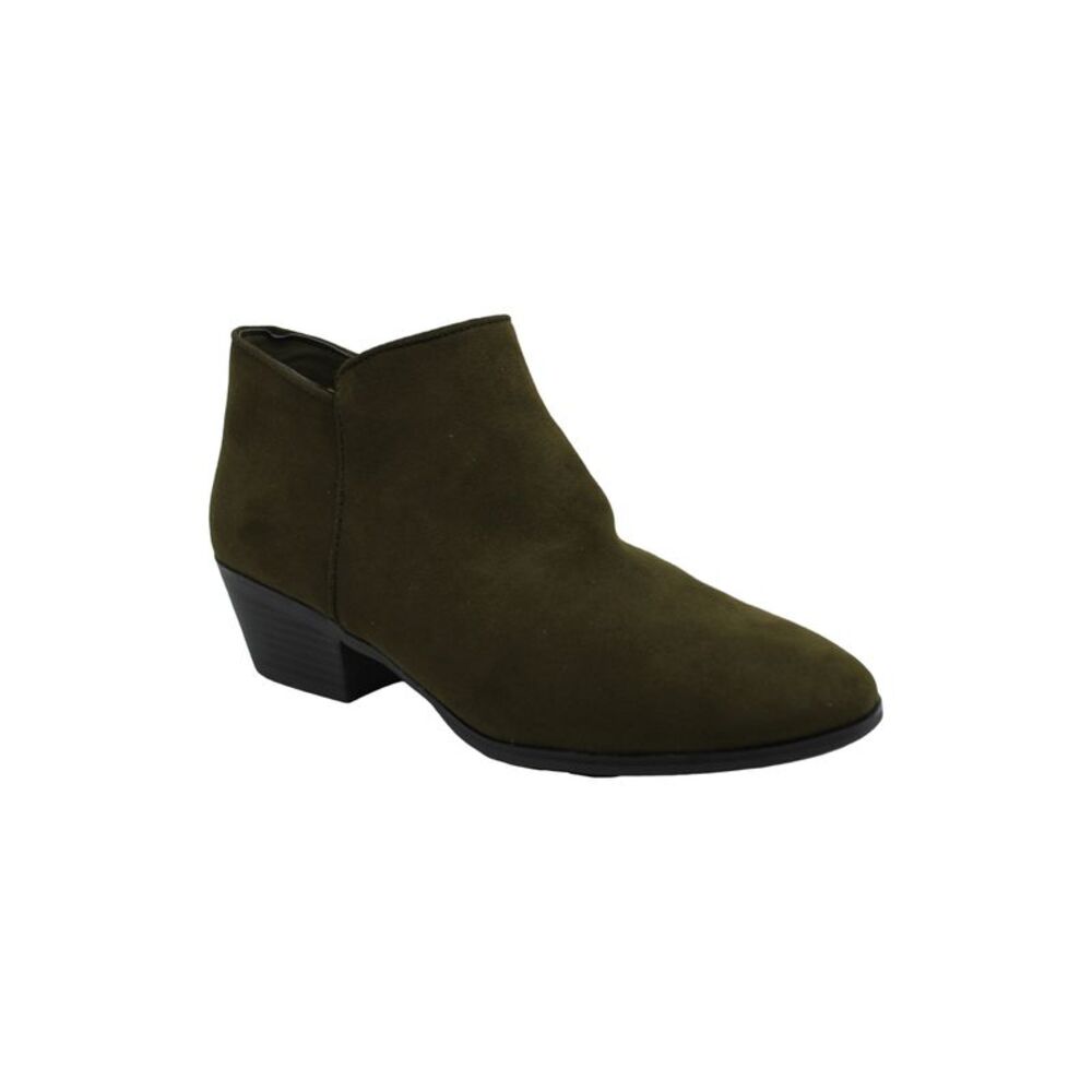 STYLE & COMPANY Womens Green Padded Wileyy Almond Toe Block Heel Booties 5.5 M